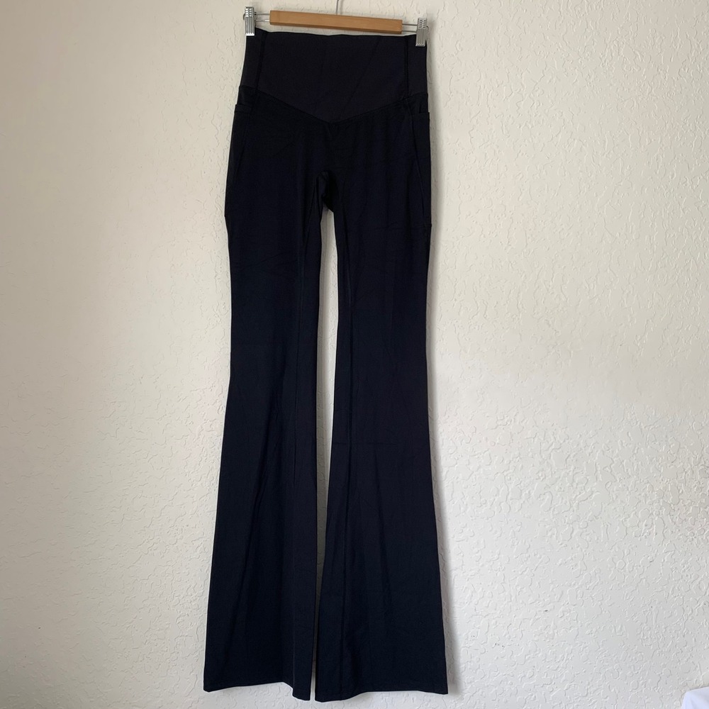 NWT Halara Flare Leggings Women M Ultratall Black Crossover Waist Athleisure Gym